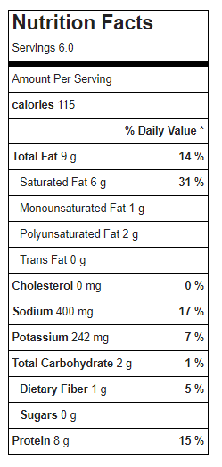 Tofu Cream Cheese Nutritional Facts